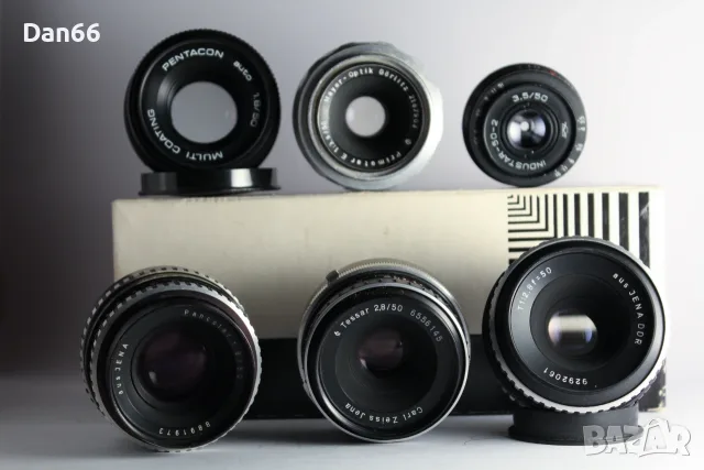 Лот М42 обективи - Pancolar 1,8/50, Tessar 2,8/50, Pentacon 1,8/50, Primotar 3,5/50, Industar 50mm, снимка 3 - Обективи и филтри - 56224347