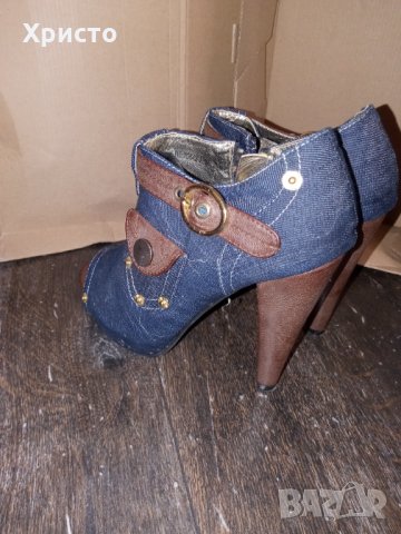 Дамски дънкови обувки,номер 37, снимка 3 - Дамски обувки на ток - 35294980
