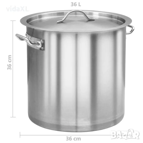 vidaXL Тенджера, 36 л,5 36x36 см, неръждаема стомана, снимка 6 - Съдове за готвене - 56147587