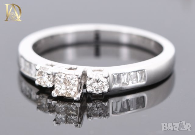 Нов Сет от Два Златни Пръстена с 0.55кт Естествени Нетретирани Диаманти, снимка 4 - Пръстени - 42864172