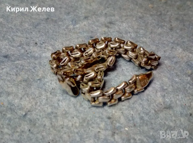 СТИЛНА СРЕБЪРНА ГРИВНА СРЕБРО 925 РЯДКА ВИНТИДЖ АРТ ПЛЕТКА БИЖУТЕРСКА РАБОТА 47587, снимка 5 - Гривни - 49149505