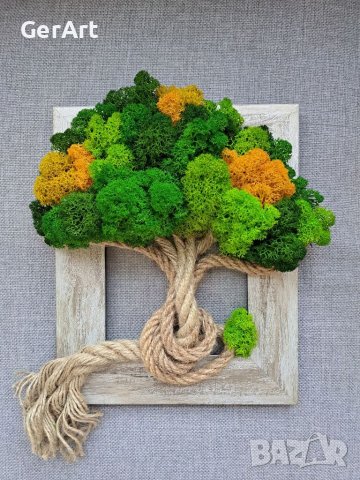 Арт пано "Дървото на живота" от скандинавски мъх, снимка 4 - Декорация за дома - 37545004
