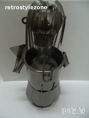 № 7716 поставка / стойка за бутилка - метална фигура , снимка 3 - Други ценни предмети - 47499749