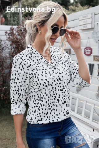 Дамска риза с дълъг ръкав и леопардов принт, снимка 5 - Ризи - 40526328