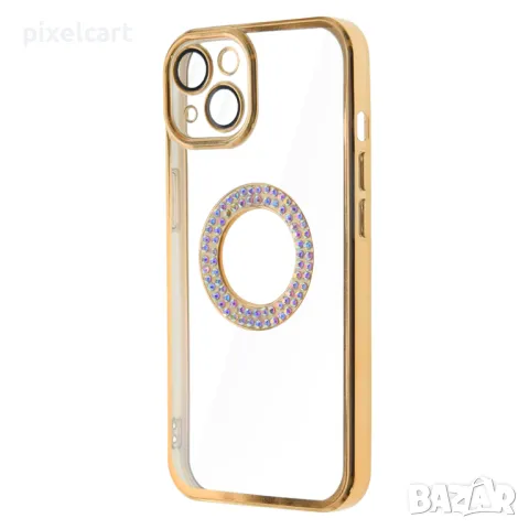Силиконов калъф DM1 за iPhone 13, с протекция на камерата, Златист, снимка 1