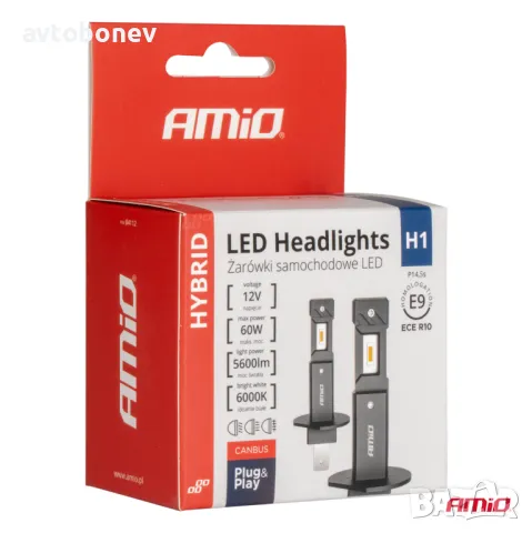 LED крушки AMIO Hybrid H1/H3/H4/H7/H8/H9/H11/HB3/HB4/HIR2-12V-6000K, снимка 2 - Аксесоари и консумативи - 49492167