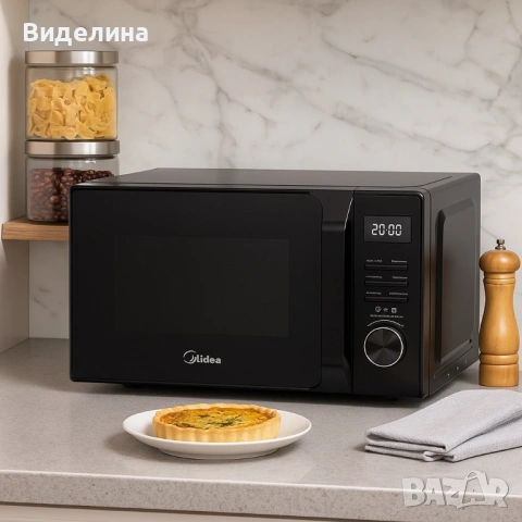 Микровълнова фурна MIDEA AG20CF2EBK 700W, Функция грил, 20L, снимка 5 - Микровълнови - 53315467