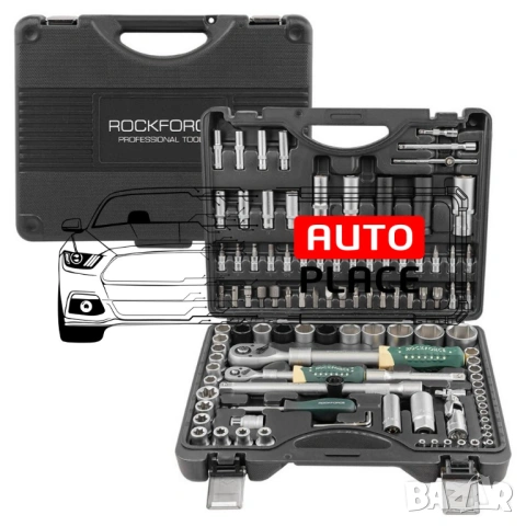 Гедоре с разтегателни тресчотки RockForce 108 части, снимка 2 - Гедорета - 53935712