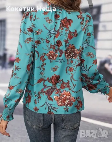 Дамска блуза с флорален принт, снимка 2 - Блузи с дълъг ръкав и пуловери - 49850142