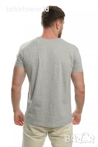 Нова мъжка изчистена тениска в сив цвят, снимка 2 - Тениски - 37670413