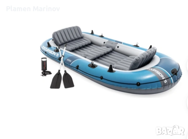 надуваема 5 места лодка с извънбордов електрически мотор , снимка 3 - Водни спортове - 53968267