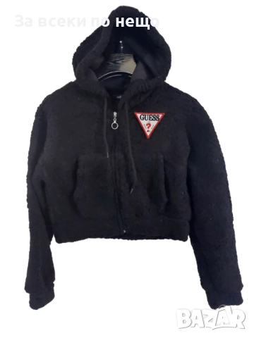 Ликвидация❗️🔥 Guess Дамско Черно Пухено Горнище Гес Код LFS744, снимка 1