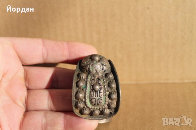 Възрожденска сребърна гривна с емайл , снимка 3 - Антикварни и старинни предмети - 35232775