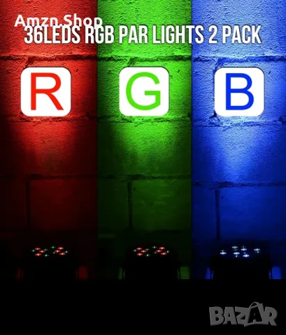 36 LED сценични светлини RGB DJ LED Par Light DMX Controlled Sound Activated Auto Play, снимка 6 - Лед осветление - 48695954