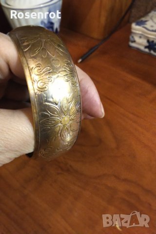  Сребърна гривна с позлата НАМАЛЕНА , снимка 3 - Гривни - 30330393