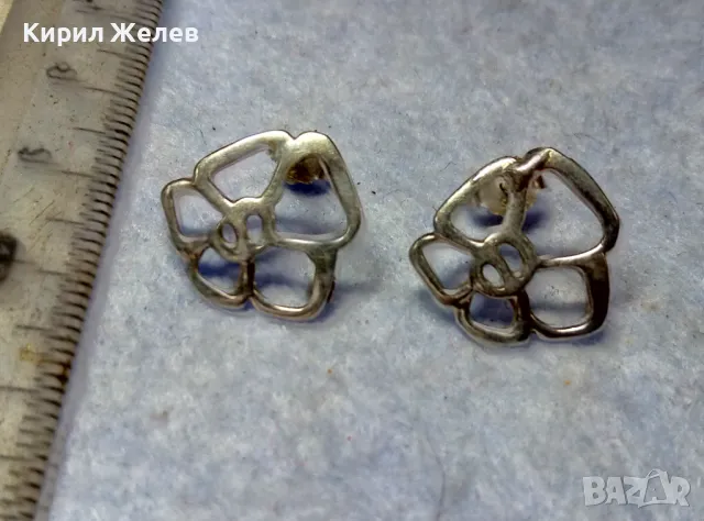 АЖУРНИ ФЛОРАЛНИ СРЕБЪРНИ ОБЕЦИ СРЕБРО 925 РЪЧНА ХУДОЖЕСТВЕНА ИЗРАБОТКА 39239, снимка 4 - Обеци - 49682873