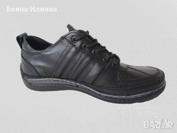 Габровски мъжки обувки от ЕСТЕСТВЕНА КОЖА с ходило от термокаучук (модел 159), снимка 3 - Ежедневни обувки - 37931765