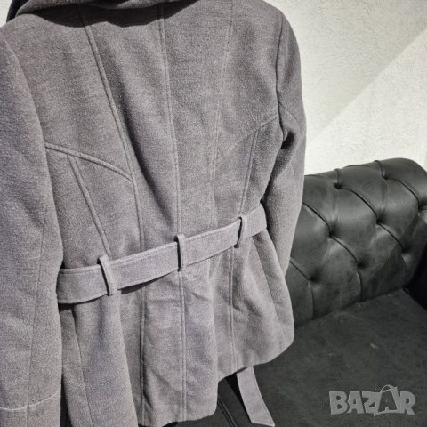 Сиво дамско палто, снимка 5 - Палта, манта - 53304710