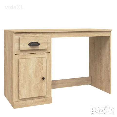 vidaXL Бюро с чекмедже, сонома дъб, 115x50x75 см, инженерно дърво