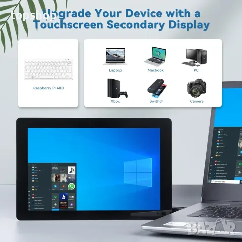 Нов SunFounder 10.1" IPS HD Сензорен Монитор за Raspberry Pi / PC (1280x800, HDMI)  , снимка 6 - Монитори - 55878067
