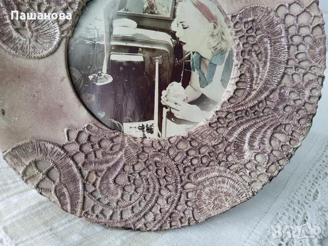 Ретро рамка с релефна дантела, снимка 3 - Декорация за дома - 34472134