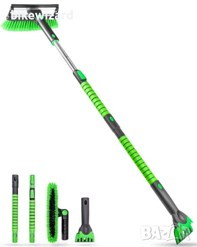 Разтегателна четка за сняг и стъргалка за лед с  гумена дръжка – 140 см НОВО