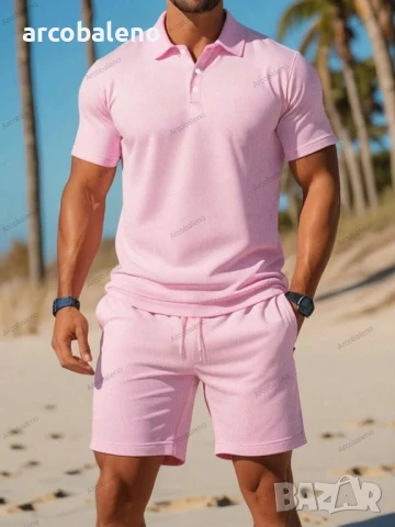 Ежедневен мъжки моден летен комплект от две части, 6цвята , снимка 7 - Спортни дрехи, екипи - 50787944
