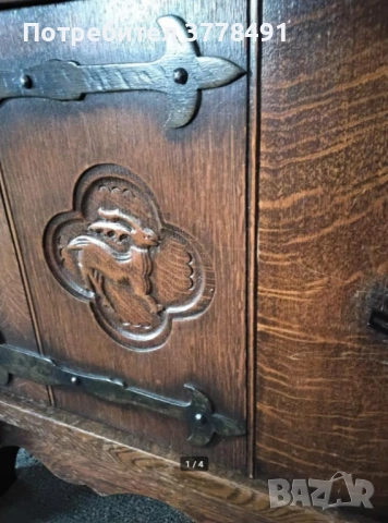 Античен дъбов шкаф на 85г., снимка 4 - Шкафове - 53909756