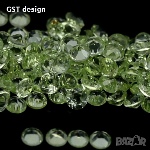 Лот Естествен Натурални 206 броя Перидот Фасет Диамант VVS 5,20 карата , снимка 1