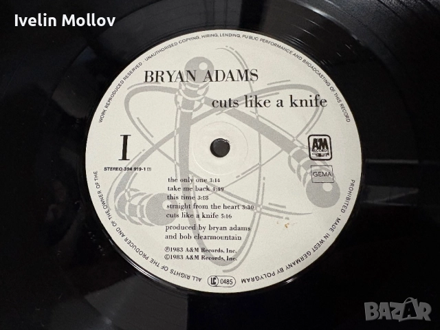 Bryan Adams - Cuts Like a Knife (12” LP), снимка 5 - Грамофонни плочи - 52065269
