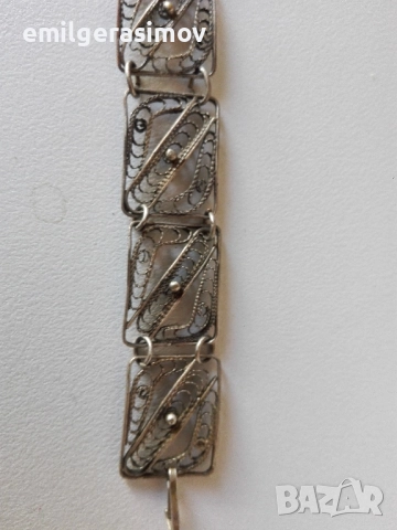 Възрожденски обеци и гривна филигран., снимка 8 - Антикварни и старинни предмети - 49867247