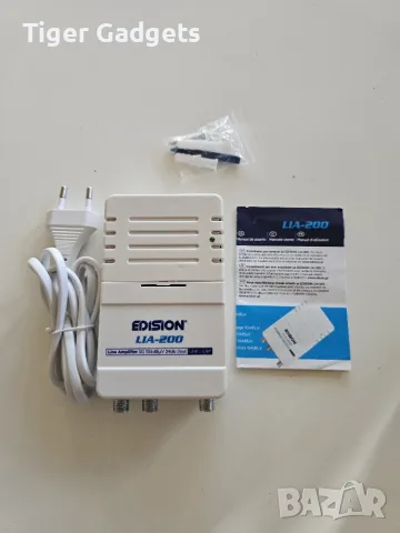 Линеен усилвател EDISION LIA-200 5G UHF/VHF 24dB с 2 изхода, снимка 5 - Приемници и антени - 55741767