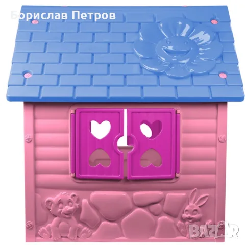 Детска къщичка за игра – Розов приказен дом с отварящи се врати и прозорци, снимка 4 - Играчки за стая - 55972520