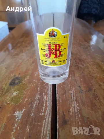Стара стъклена чаша J&B, снимка 2 - Други ценни предмети - 56415620