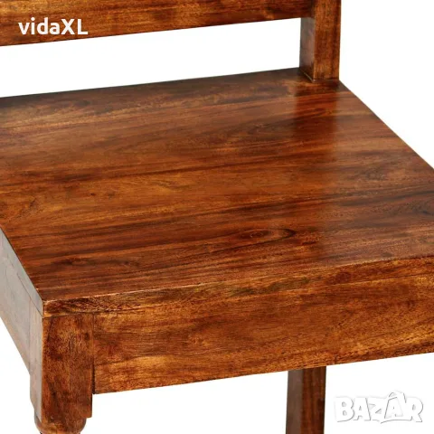 vidaXL Трапезни столове 2 бр масивно дърво с финиш цвят мед класически, снимка 3 - Столове - 56146370