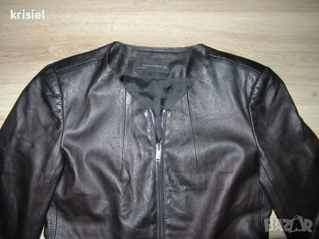 ZARA--ЕСТЕСТВЕНА КОЖА-СТРАХОТНО ЯКЕ--М номер, снимка 2 - Якета - 51944247