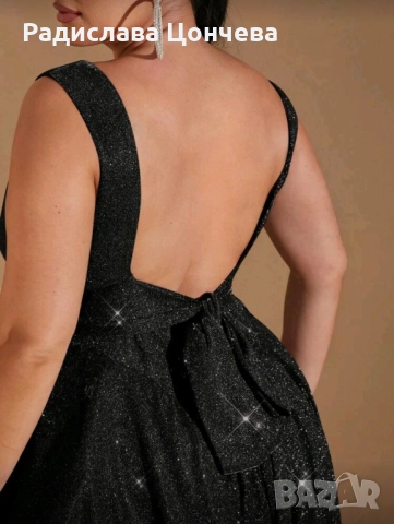 Черна блестяща рокля, снимка 3 - Рокли - 52866902