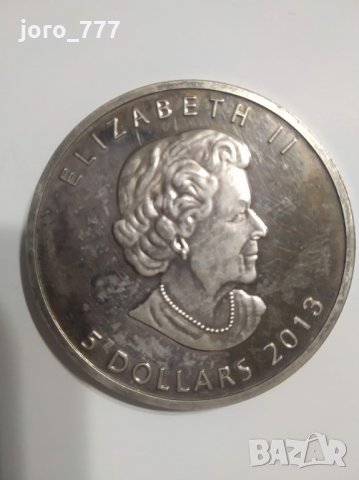 Сребърна монета "Канадски Кленов лист" 2013 1 oz, снимка 2 - Нумизматика и бонистика - 35394414