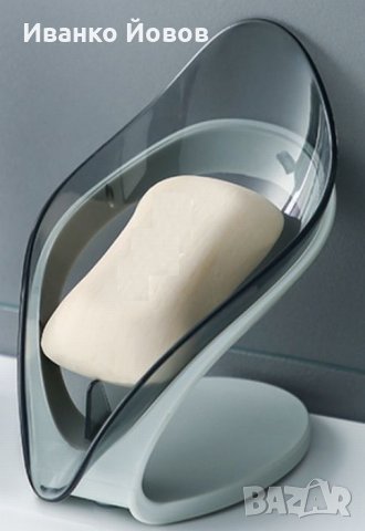 Дизайнерска сапунерка с креативен дизайн във формата на лист от момина сълза, самоизточваща се, снимка 3 - Други стоки за дома - 37161976