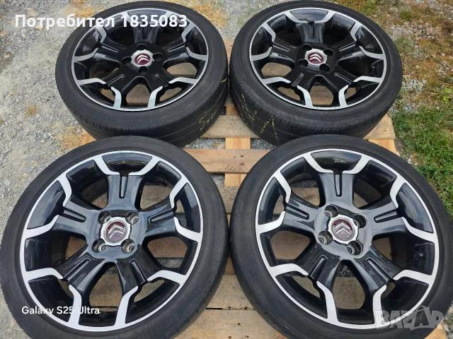 Лети джанти 17ки 4х108 Citroen + летни гуми 205/45/17 GoodYear, снимка 2 - Гуми и джанти - 55847844