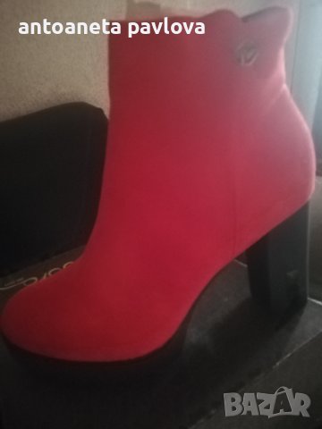 Червени елегантни боти, снимка 3 - Дамски боти - 38585306