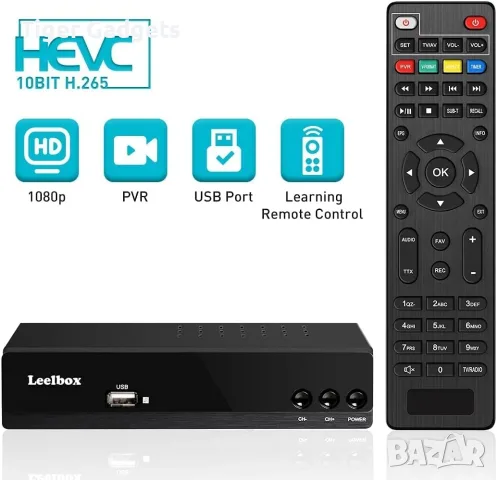 Leelbox T2 DVB-T2 приемник H.265 HEVC 10-bit – Full HD 1080p, PVR, USB, снимка 4 - Приемници и антени - 56016205