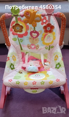 Бебешки шезлонг Fisher Price - розов, снимка 3 - Детски шезлонги - 52293350