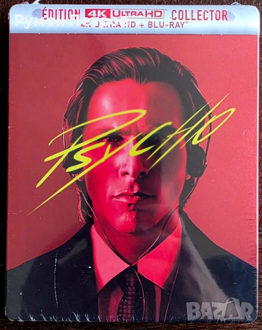 нов 4K + Blu Ray Steelbook - АМЕРИКАНСКИ ПСИХАР - AMERICAN PSYCHO - без БГ субтитри, снимка 3 - Blu-Ray филми - 52340719