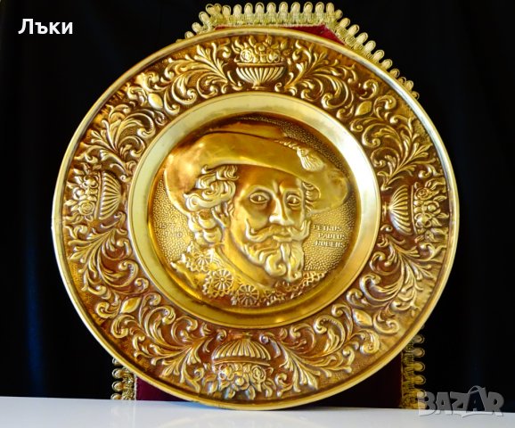 Месингово пано Рубенс,37 см.,барок. , снимка 7 - Пана - 30702607