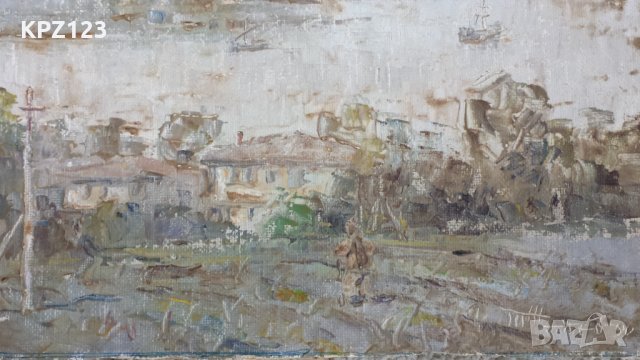 КАРТИНА ПЕЙЗАЖ 90 г. (МАСЛЕНИ БОИ, ПЛАТНО) ТЕНЬО ЖЕЛЕВ, снимка 6 - Картини - 29081437