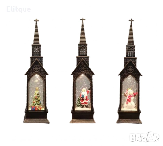 Вълшебна коледна кула с LED светлини и падащи снежинки, снимка 9 - Други стоки за дома - 52831216