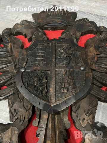 Декоративно пано, дърворезба на герб, снимка 6 - Други - 54269854