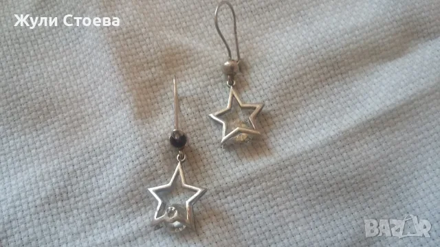 Сребърни обеци с циркони