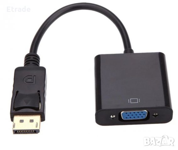Кабел DP към VGA, FULL HD адаптер, Display Port, снимка 2 - Кабели и адаптери - 31379897
